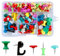 VAPKER 208 Pcs Giant Push Pins Set, Multi Colored, Heart Shape, Flat Flower Thumb Tacks, Standard for Cork Board