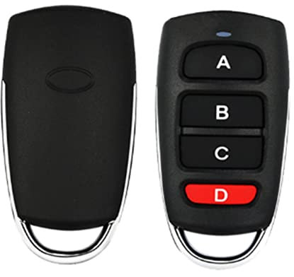 Akozon Fernbedienung Schlüsselanhänger, 433 MHz Wireless Cloning Key Fob 4 Tasten Wasserdichte Klon-Fernbedienung für Garagentor Elektroroller