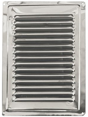 Rejilla de Ventilación Hecha de Acero Inoxidable no Magnético, Salida de Aire Interior/Exterior, Difusor de Aire de Acero Inoxidable de AISI 316. (18 x 25 cm)