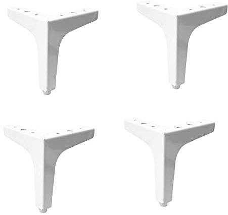 4 Stück Möbelfüße,Dreieck Tischbeine Schrankfüsse,DIY Metall möbelbeine,Ersatz Schrankfüße,Sofa Füße,couchtisch füße,Sideboard füße,für Möbel,Schrank,Fernsehschrank,Nachttisch,Weiß,10cm/3.9in