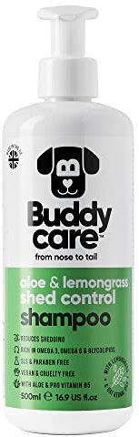 Fellpflege-Shampoo von Buddycare - Shampoo zur Kontrolle des Haarausfalls bei Hunden - Mit Aloe Vera und Pro-Vitamin B5 (500ml)