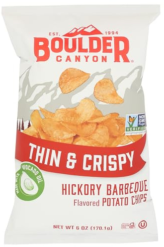 BOULDER CANYON Thin & Crispy Hickory BBQ Potato Chips, 6 OZ