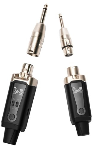 Sistema de micrófono inalámbrico UHF, adaptador de micrófono XLR de 16 canales, transmisor y receptor de audio STRICH M2 para micrófono dinámico, alimentación fantasma de 48 V para micrófono de