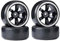 KINGCOO RC Drift Auto Rad und Reifen, 4PCS 63mm Harte Reifen Kunststoff Felgen für 1/10 On-Road Racing Driften Auto Ersatzteile für HSP Tamiya HPI Kyosho (Schwarz/Silber)