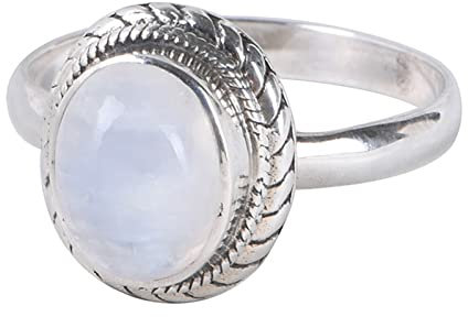 Dsnyu Ring Silber 925 Damen Ehering, Verlobungsring Jahrgang Mondstein Ovale Form Silber Größe 56 (17.8) Komfort Fit