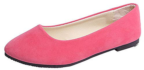 Generic Women's Slip On Flat Walking Ballerina Shoes Casual Work Office Comfortable Cute Shoes Ladies Flat Pumps UK Size 4 Pink