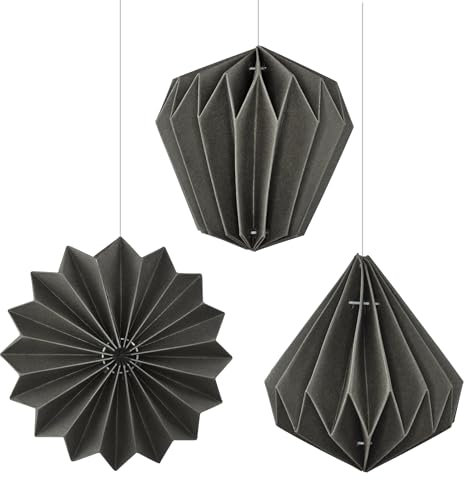 Frau WunderVoll® Premium Weihnachtsdeko Papier matt grau Magnetverschluss 3er Set Ø15cm, 10x9cm, 10x9cm/ Weihnachten Advent Dekoration Fenster Weihnachtsschmuck Weihnachtsdekoration Fenster-Deko