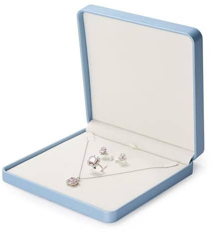 Oirlv Pu Leder Blau Schmuck Große Set Box Aufbewahrungsbox Geburtstag Geschenkbox Für Valentinstag,Jubiläum,Einkaufszentrum Zähler Schmuckdisplay