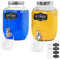 Waschmittelspender mit Wasserhahn, wasserdichte Etiketten für Flüssigwaschmittel, Seife, Weichspüler – 2 Stück, 3,5 l Glasbehälter, Wäschebehälter für Waschküche, Organisation und Aufbewahrung