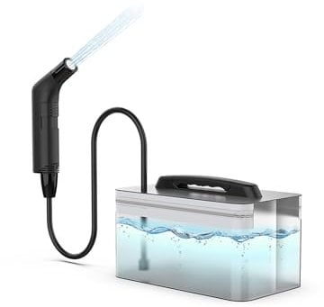ZEY LUXE Electric Rechargeable Handheld Personal Travel Bidet Sprayer for Toilet, Bathroom and Outdoor Hiking, Sprayer Muslim Shower Spray Clean with 2.3 Liters Water Storage - Black