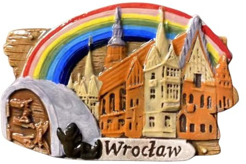 MUYU Craft 3D-Kühlschrankmagnet, Breslau, Polen, Reise-Souvenir, Kühlschrank-Magnetaufkleber, handbemalt, Handwerk