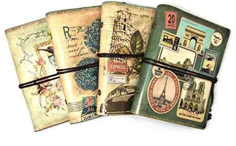 NUOBESTY Retro-notizbuch Tagebuch Nachfüllbar Handgefertigt Leder Taschennotizbuch Stil Pu