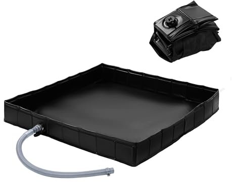 MABOZOO Base doccia pieghevole, 104,1 x 104,1 x 12,7 cm, portatile, con tubo di scarico, base per tenda da doccia, per interni ed esterni