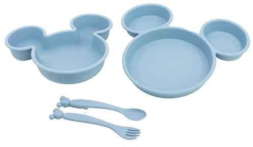 SET TODDLER 4 PCS VAJILLA PP (PLATO, CUENCO Y CUBIERTOS) EN CAJA MICKEY MOUSE