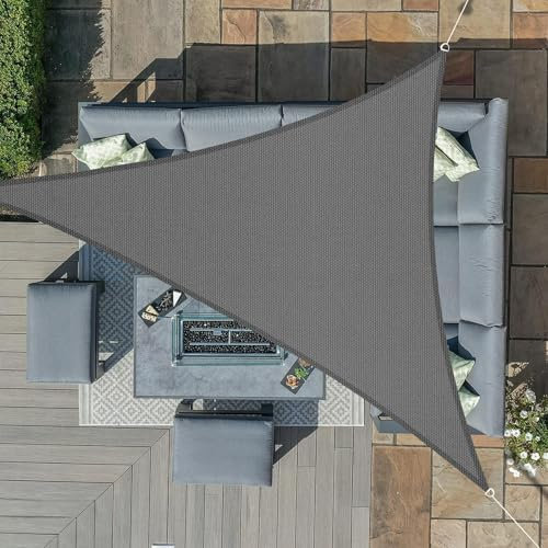Sunnylaxx 4x4x4m Sonnensegel Dreieckig, Wasserdicht Sonnenschutz Sunsegel Color Anthrazit, 95% UV-Schutz,für Außenbereich,Garten