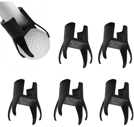 Bamyli Lot de 5 récupérateurs de balles de golf, 4 griffes pour putter, ramassage de balle de golf, outil de ramassage de balle de golf pour poignée de putter