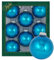 Krebs Glas Lauscha - Weihnachtsdekoration/Christbaumschmuck aus Glas - Unifarbende Kugeln - Menge: 8 Stück - Farbe: Hawai Blau - Größe: ca. 7 cm