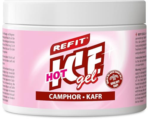 REFIT® Ice Gel mit Kampfer 500 ml, Extra Schmerzgel Kühlende Kraft von Menthol und die wärmende Wirkung von Kampfer, Warm & Kühlend, Für schwere Beine, Nacken und Hüften, Massage Creme, Regeneration