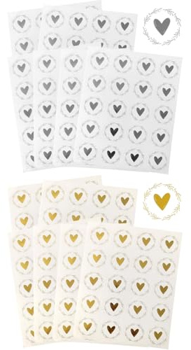 TOZBLEU Dekorative Sticker,240 Stück Umschlag Aufkleber Herz, Briefumschlag Aufkleber Geprägtes Herz Rund Herz-Aufkleber für Hochzeit Seinladungen Basteln, Umschlagaufkleber Siegelaufkleber,3,2 cm
