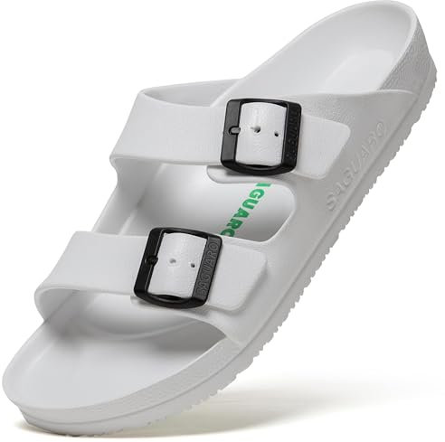 SAGUARO Estivi Infradito Uomo Spiaggia Sabot Eva Ciabatte Piscina Pantofole Donna Giardino Zoccoli Bianco 36