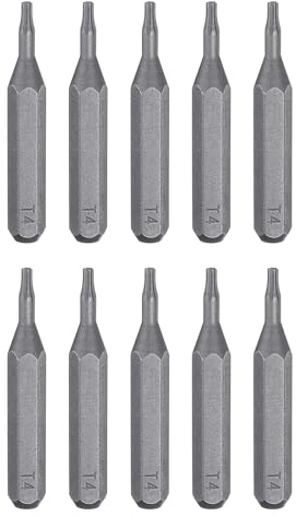 QUARKZMAN 10 Stück T4 Schraubendreher Torx Bit Set, Bitsatz 4mm Sechskantschaft 28mm/1,1 Zoll Länge Magnetisch Stern 6 Punkt Kopf Sechskant Bits S2 Stahl Werkzeugset Elektroschrauber Tools