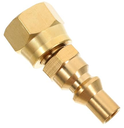 BESPORTBLE Propangas- Gasgrill Zubehör Gaskochfeld Adapter Feuerstelle Grilladapter Patronendüse Flammenwerferdüse -Schnellkupplungsadapter Gasarmaturen Kupfer Golden