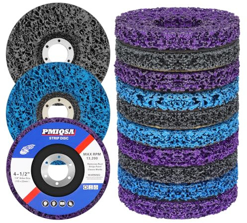 PMIQSA 10 Pièces 115mm Disques de Nettoyage, Disque Abrasif Pour le Traitement de Surface ou L'enlèvement de la Pour Peinture Meuleuse D'angle