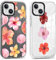 Saqmkil 2 Stück Hülle für iPhone 15 6,1'', Aesthetic Hibiskus Blumen Muster Design Mädchen Frauen Handyhülle, Transparent Weich Silikon Süßes Blume Motiv Stoßfest Case Schutzhülle für iPhone 15