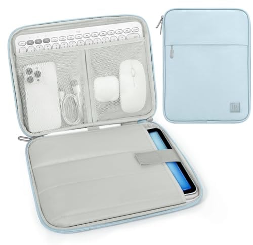 Dadanism 9-11 Pollici Tablet Borsa Imbottita, Blu Latte | per iPad A16 11, iPad Air 11 M4/M3, iPad Pro 11 M5/M4, iPad 10a Gen 10,9, iPad 9/8/7a Gen 10,2, Galaxy Tab A11+ 11
