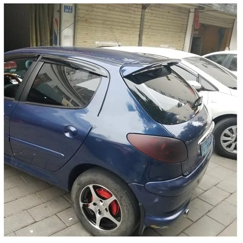 Kit Becquet Arrière Becquet De Coffre Arrière en Plastique ABS Noir Carbone pour Peugeot 206 Hatchback 2013-2018 Car Rear Spoiler(Unpainted)