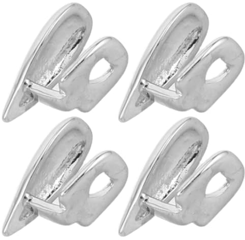 ibasenice 4 Stück pack Silberne Hip Hop Zahnkappen aus Metall Abnehmbare Hohle Vampir Eckzahn Grills für Herren Party Cosplay Streetwear Zahnschmuck mit Glatter Oberfläche