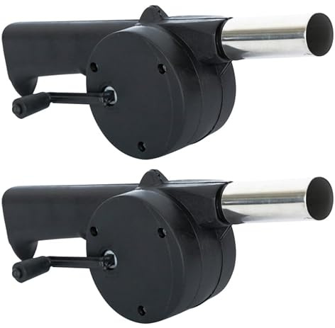 CHICAMPERA Manuelle Grillgebläse Leicht und Robust 2 Stück aus Kunststoff und Eisen als Luftbläser zum Anzünden von Holzkohlegrills für Outdoor Camping