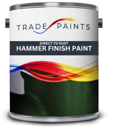 Hammer Finish Direct To Rust Metal Paint Hammerite Equivalent (5 Litre, British Racing Dark Green)