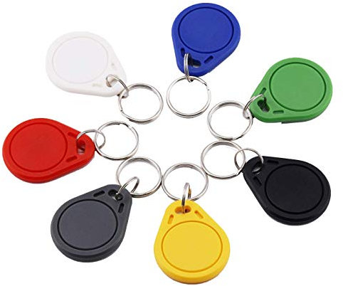 Timeskey NFC Tags NTAG215 NFC Kefob,NFC Tag Gleicher Kompatibel Mit Amiibo,504 Bytes Speicher / 7 Stück/Bunte Farbe