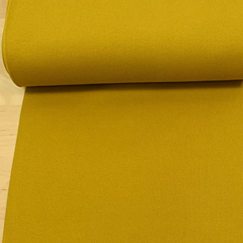 MAGAM-Stoffe Laura Bündchenstoff Grobstrick uni Bio Meterware 50cm (03. Ocker Gelb)
