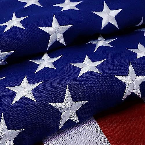 G128 drapeau américain | pieds 6x10 | heavy duty spun polyester 220gsm - brodé stars, sewn rayures, résistant, durable, intérieur/extérieur, couleurs vibrantes