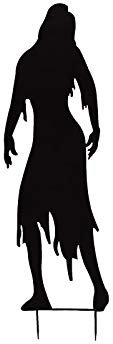 INNA-Glas Halloween Silhouette Frau Spooky Zombie, Metall, schwarz, 135cm - Fenster Dekoration