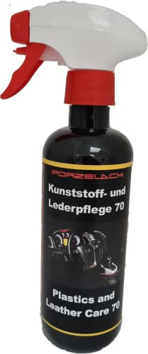 Porzelack® Auto Kunststoff- & Lederpflege 70 - Professionelle Pflege für Cockpit und Ledersitze - für KfZ-Werkstätte geeignet - Made in Germany - 1L