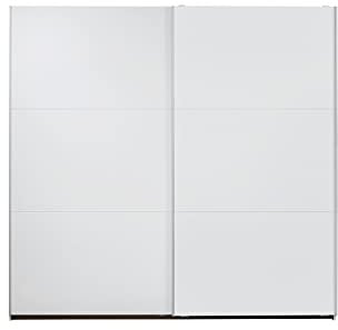 Rauch Möbel Santiago Schrank Schwebetürenschrank, Alpinweiß, 2-türig, inkl. Zubehörpaket Classic, 4 Einlegeböden, 2 Kleiderstangen, 1 Hakenleiste, BxHxT 218x210x59 cm