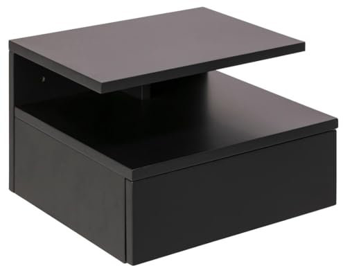 AC Design Furniture Fia Nachttisch mit 1 Schublade in Dunkelgrau, 1 Stück, Wandschrank im Minimalistischen Stil, Kleiner Nachtschrank für die Wandmontage, B: 35 x H: 22,5 x T: 32 cm