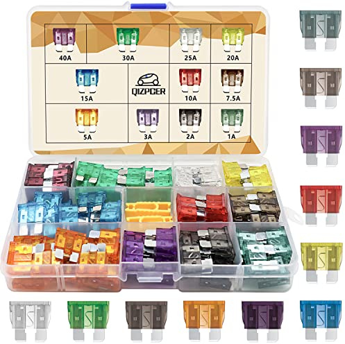 140 Pieces Fuses Automotive - Standard Blade Car Fuse Kit, Auto Fuse Assorted for Marine, RV, Camper, Boat, Truck (1A 2A 3A 5A 7.5A 10A 15A 20A 25A 30A 40AMP)