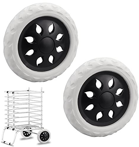 TANCUDER 2 Stücke Ersatzrad Rad Ersatzrollen Ersatz Ersatzräder 16 cm Einkaufswagen Räder Ersatz Schwarz Ersatz Lenkrollen Ersatzrollen für Einkaufswagen, Kombis, Reisegepäckwagen, Rollstuhl