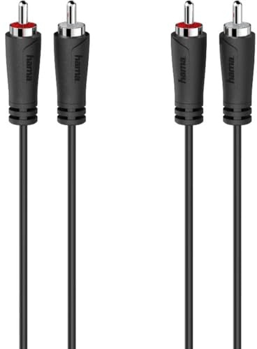 Hama 00205093 Cinch Audio Anschlusskabel [2X Cinch-Stecker - 2X Cinch-Stecker] 5m Schwarz