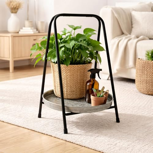 Blumenhocker Blumenregal Pflanzenhocker Blumenbank Blumentreppe Ständer Blumen Hocker Metall Zink Ø25,5cm H39cm