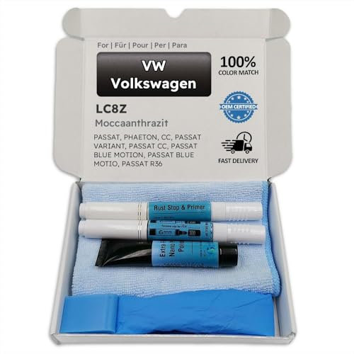 Genuine Colors Lackstift MOCCAANTHRAZIT LC8Z für VW Volkswagen Schwarz Passat Phaeton CC Variant Blue Motion MOTIO R36