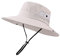 Pesaat Sonnenhut Damen UV Schutz Fischerhut knautschbarer Wasserfester Sommerhut mit Kinnband gartenhut Boonie hat damenfür Gartenarbeit Reisen Wandern Angeln(Gr.Erwachsener, Beige)