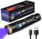 DARKBEAM UV Light Torch Ultraviolet Flashlight Rechargeable 365nm, Wood's Lamp Black Light Blacklight Portable Mini Handheld LED Pet Urine Ringworm Detector, Resin Curing, Pocket-Sized with Clip 370nm