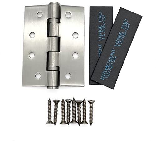 Fire Essentials 4 x 3 inch (102 x 76mm) Stainless Steel Fire Door Grade 13 Hinge with intumescent Pads