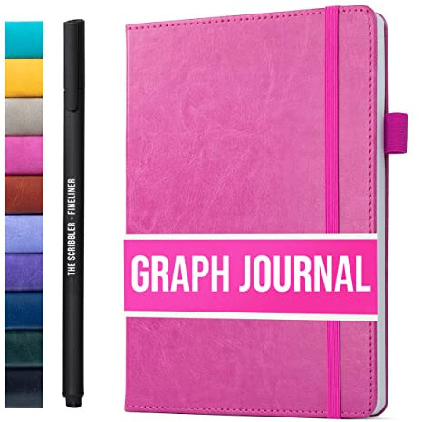 Scribbles That Matter Notizbuch a5 kariert for writing | 150 Seiten, 120 g/m² dickes Papier mit Haftnotizen, Stifthalter, Gummiband, (V)-Leder-Hardcover notizbuch kariert, 5,75 x 8,2 Zoll