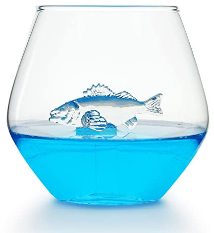 CKB LTD Fisch im Glas, 450 ml, groß, ideal für Wasser, Whisky, Orangensäfte, einzigartiges Trinkglas, 1 Stück